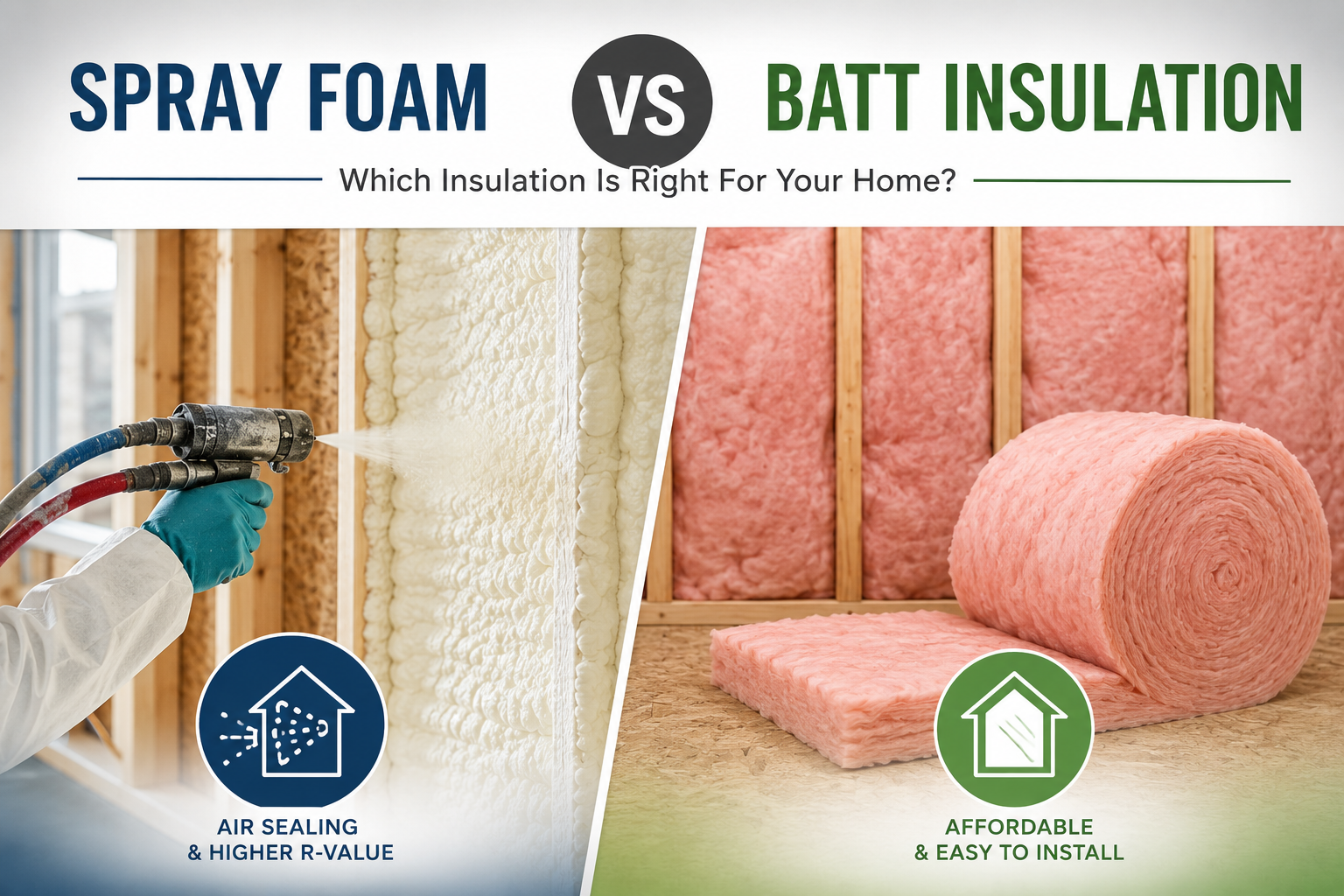 Spray foam vs batt insulation comparison