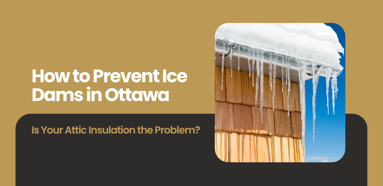 Ice dams forming on Ottawa roof in winter